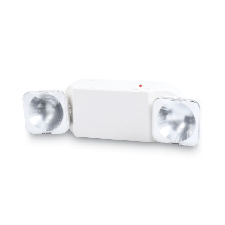 Swivel Head Twin Beam Emergency Lighting Unit, 12.75w x 4d x 5.5"h, White 2