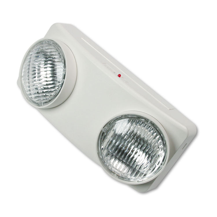 Swivel Head Twin Beam Emergency Lighting Unit, 12.75w x 4d x 5.5"h, White 1