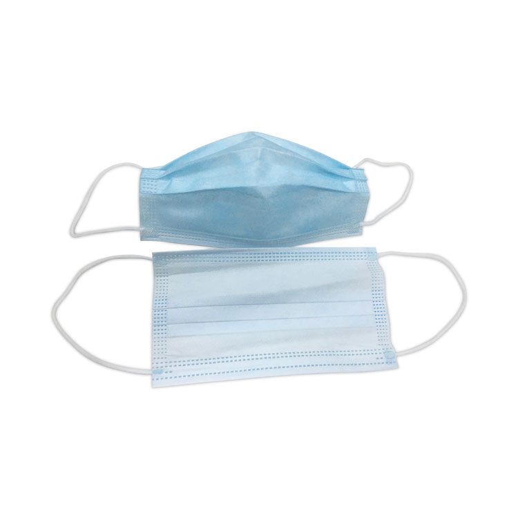 Three-Ply General Use Face Mask, Blue/White, 2,500/Carton 4