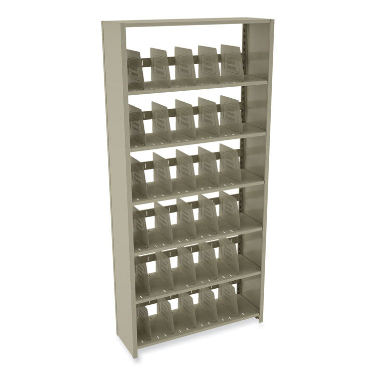 Snap-Together Steel Six-Shelf Closed Starter Set, 36w X 12d X 76h, Sand 3