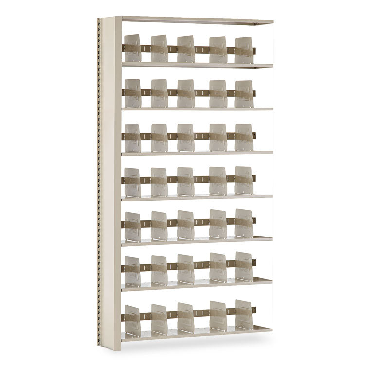 Snap-Together Seven-Shelf Closed Add-On Unit, Steel, 48w X 12d X 88h, Sand 2