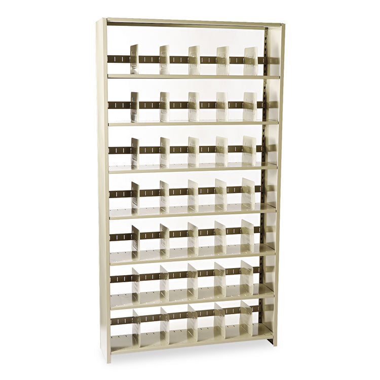 Snap-Together Steel Seven-Shelf Closed Starter Set, 48w X 12d X 88h, Sand 2