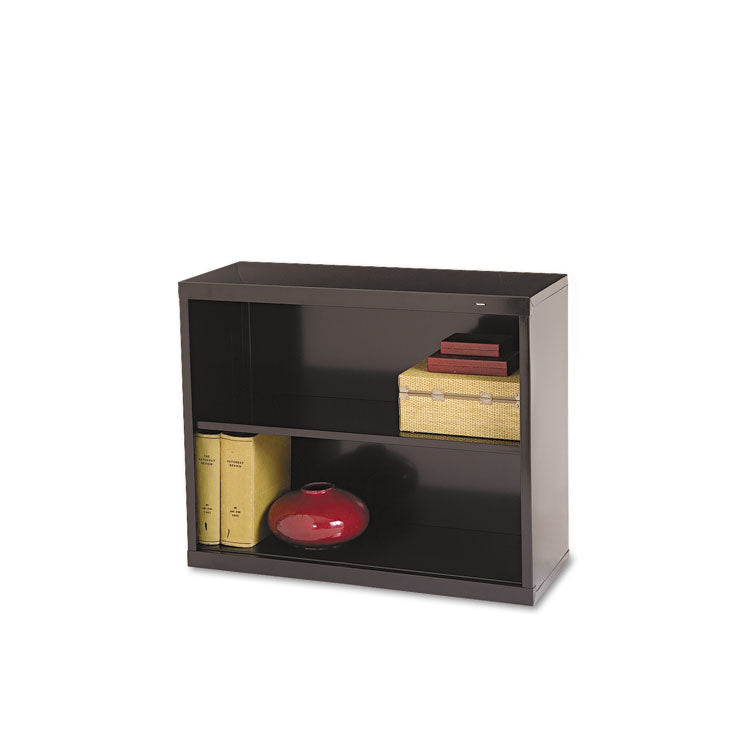 Metal Bookcase, Two-Shelf, 34.5w x 13.5d x 28h, Black 1