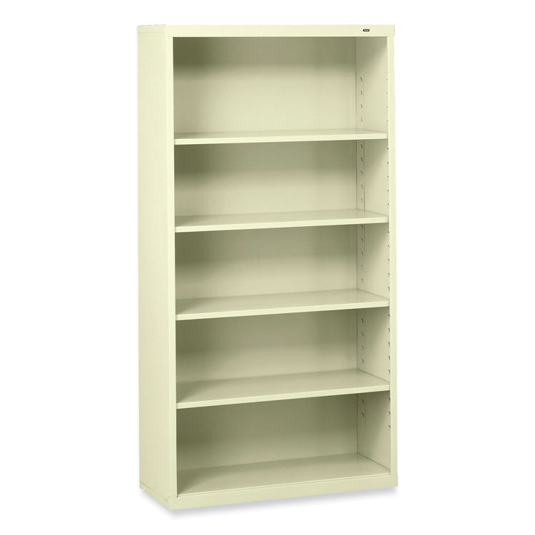 Metal Bookcase, Five-Shelf, 34.5w x 13.5d x 66h, Putty 2