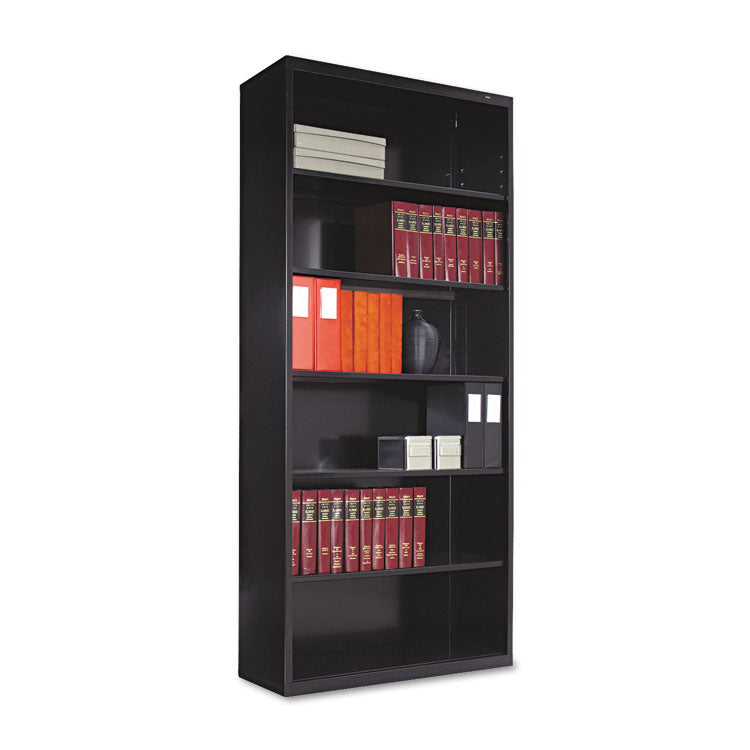 Metal Bookcase, Six-Shelf, 34.5w x 13.5d x 78h, Black 1