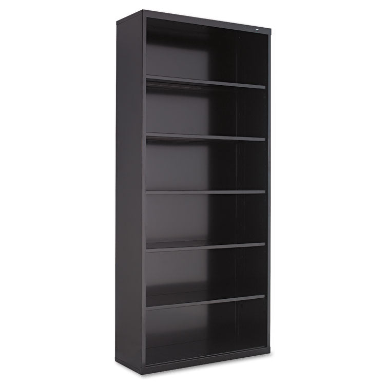 Metal Bookcase, Six-Shelf, 34.5w x 13.5d x 78h, Black 2