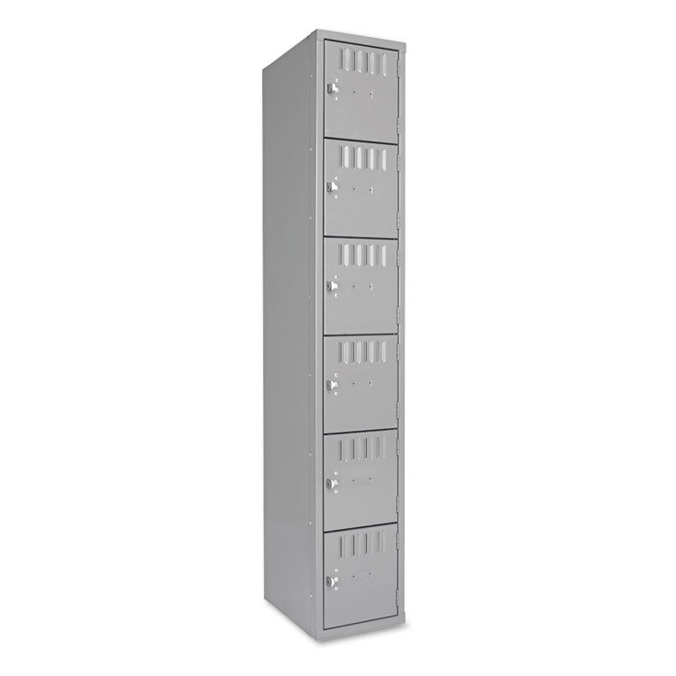 Box Compartments, Single Stack, 12w X 18d X 72h, Medium Gray 1