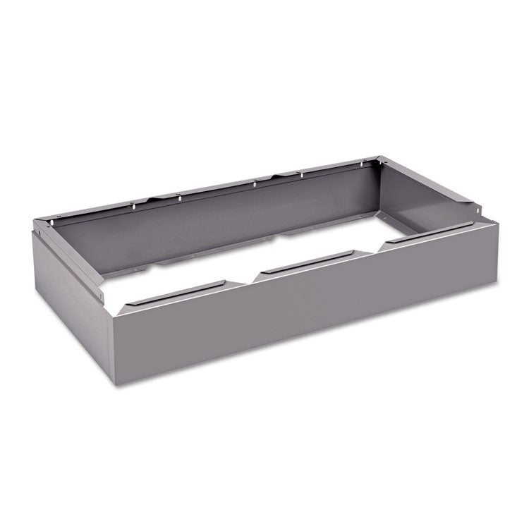 Three Wide Closed Locker Base, 36w X 18d X 6h, Medium Gray 1