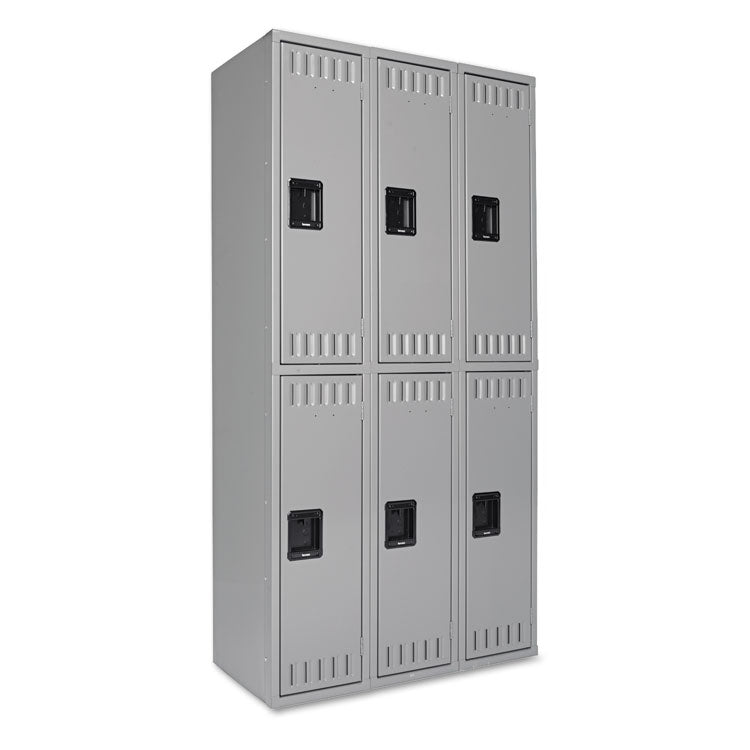 Double Tier Locker, Triple Stack, 36w X 18d X 72h, Medium Gray 1