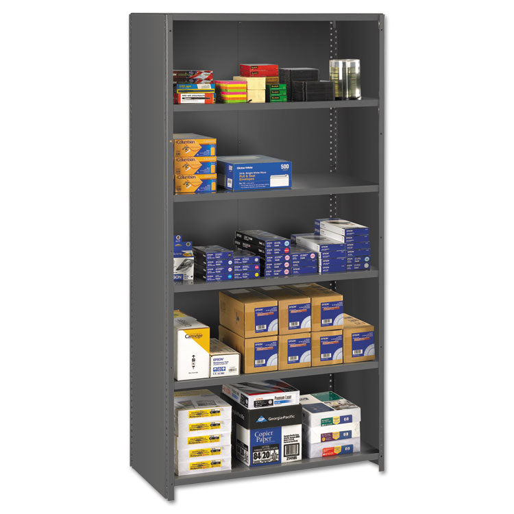 Closed Commercial Steel Shelving, Six-Shelf, 36w x 24d x 75h, Medium Gray 1