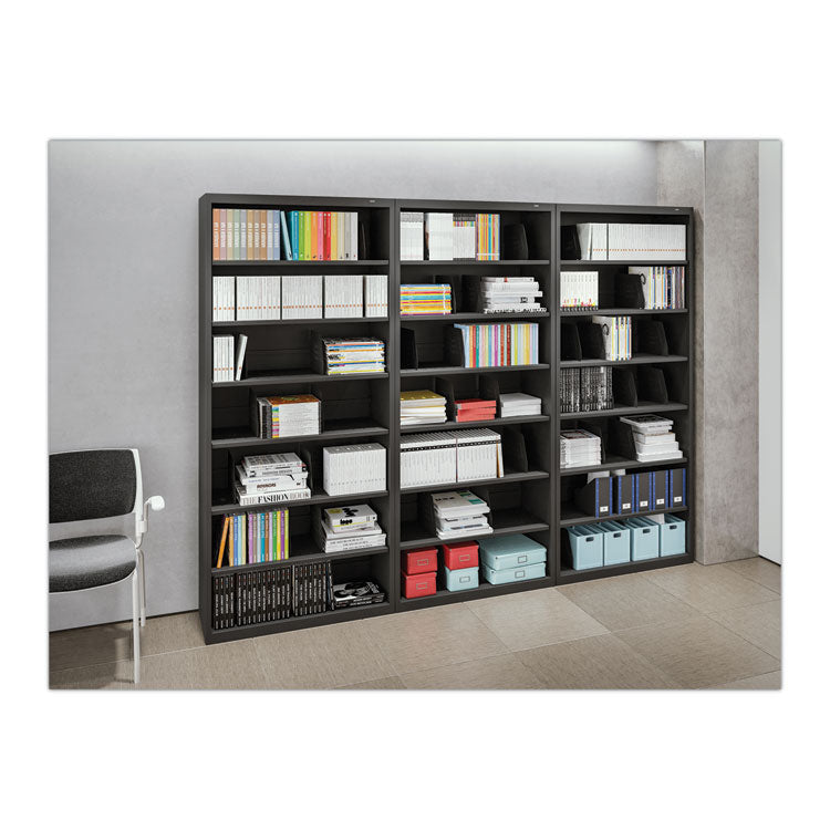 Fixed Shelf Open-Format Lateral File For End-Tab Folders, 6 Legal/letter File Shelves, Light Gray, 36" X 16.5" X 75.25" 2