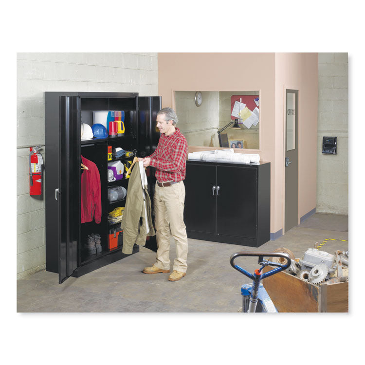 Assembled Jumbo Steel Storage Cabinet, 48w X 18d X 78h, Black 3