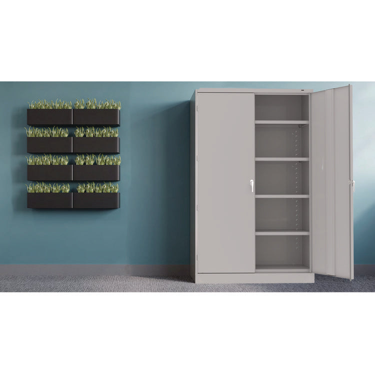 Assembled Jumbo Steel Storage Cabinet, 48w X 18d X 78h, Light Gray 8