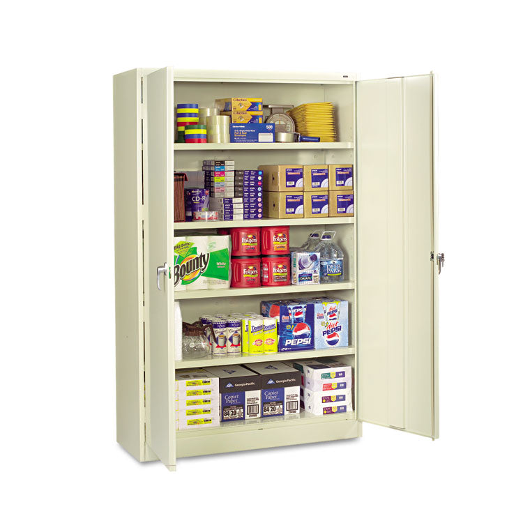 Assembled Jumbo Steel Storage Cabinet, 48w X 18d X 78h, Putty 1