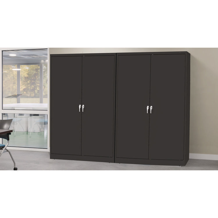 Jumbo Combination Steel Storage Cabinet, 48w X 24d X 78h, Black 4