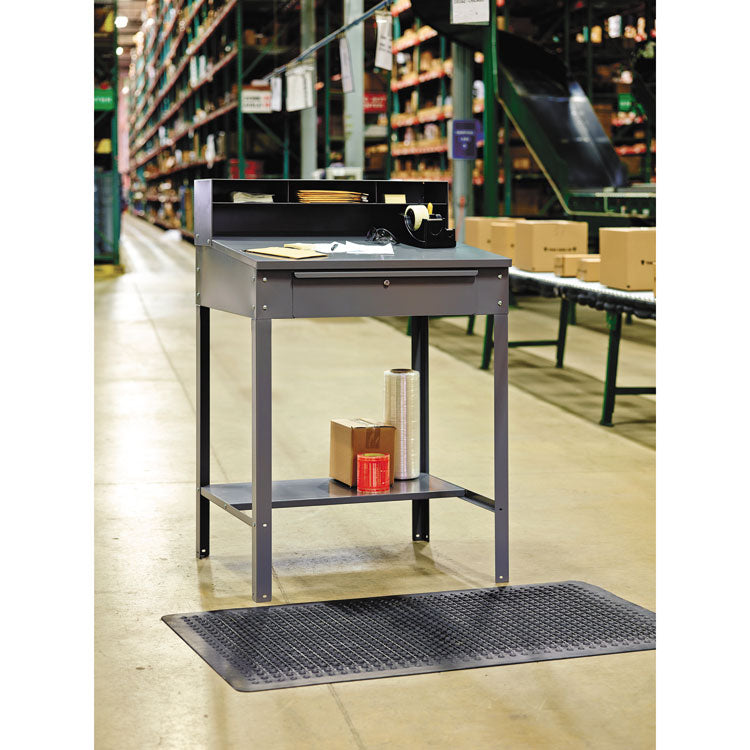 Open Steel Shop Desk, 34.5" X 29" X 53.75", Medium Gray 2