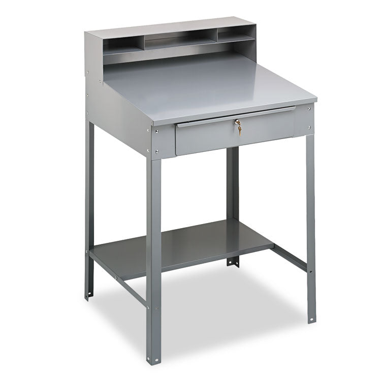 Open Steel Shop Desk, 34.5" X 29" X 53.75", Medium Gray 1