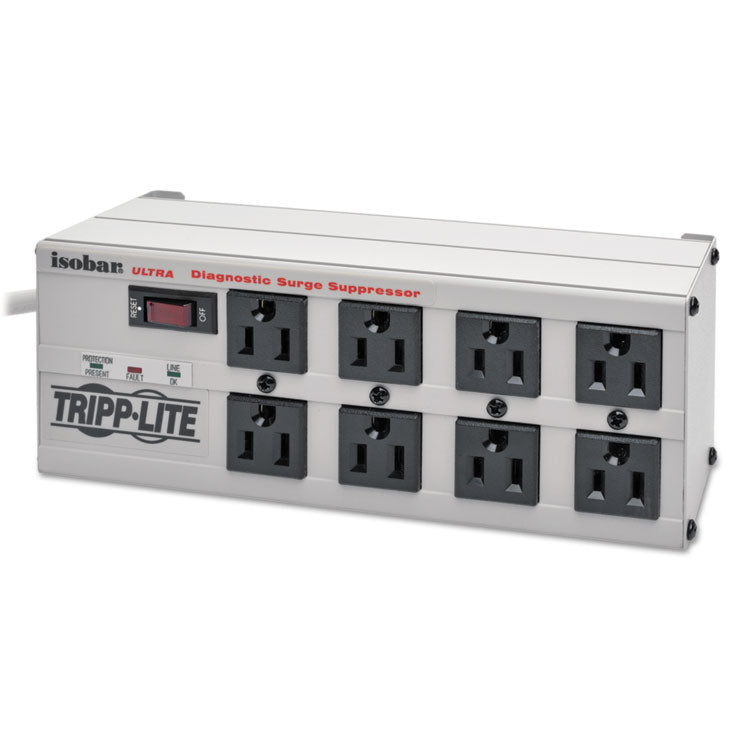 Isobar Surge Protector, 8 AC Outlets, 25 ft Cord, 3,840 J, Light Gray 1