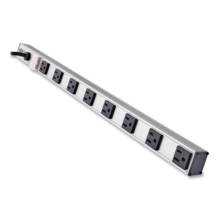 Vertical Power Strip, 8 Outlets, 15 ft Cord, Silver 1