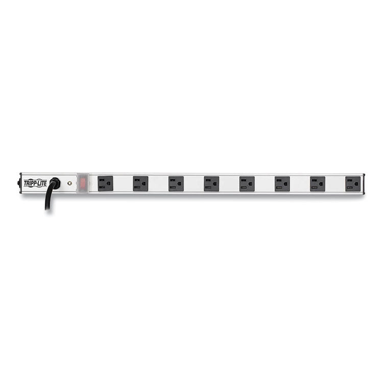 Vertical Power Strip, 8 Outlets, 15 ft Cord, Silver 2