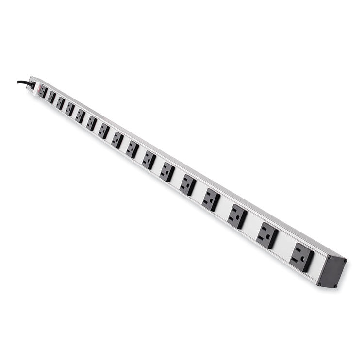 Vertical Power Strip, 16 Outlets, 15 ft Cord, Silver 1