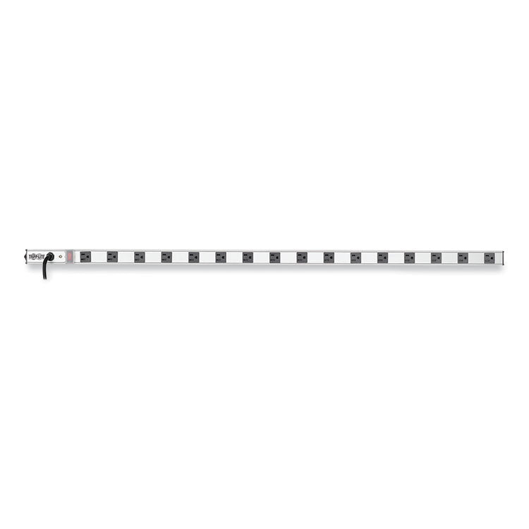 Vertical Power Strip, 16 Outlets, 15 ft Cord, Silver 2