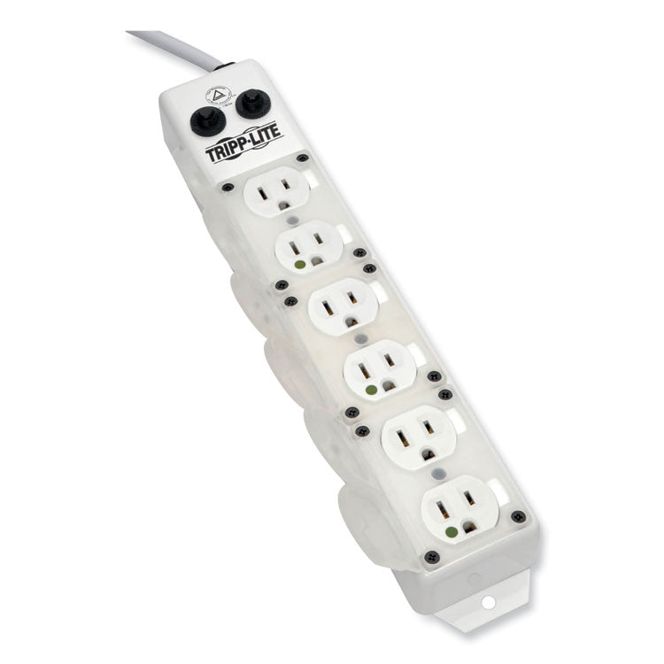 Medical-Grade Power Strip for Patient-Care Vicinity, 6 Outlets, 15 ft Cord, White 3