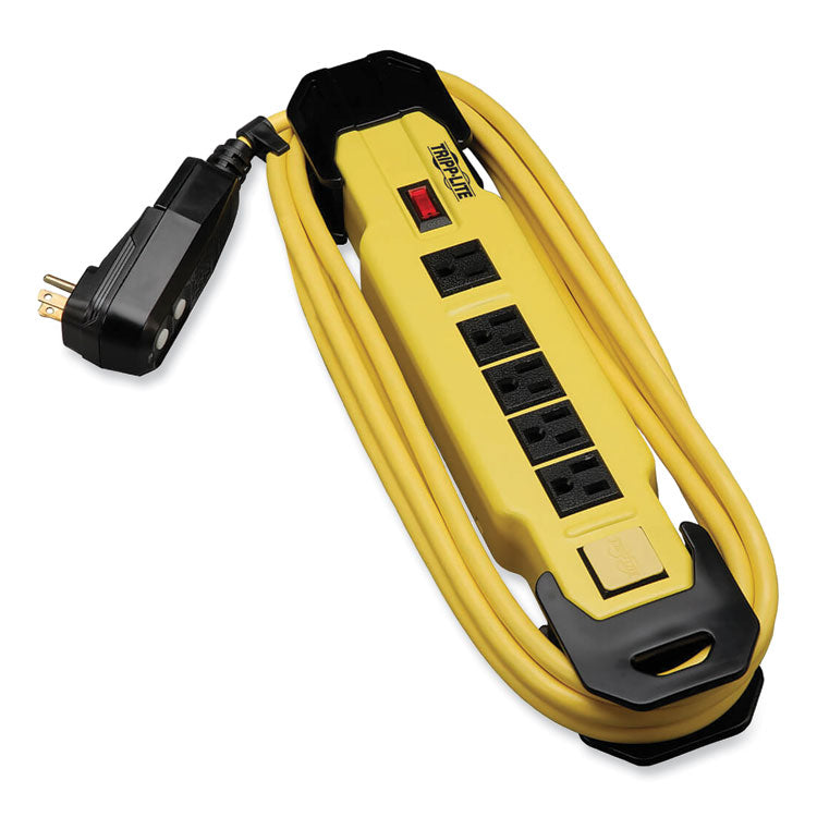 Power It! Safety Power Strip with GFCI Plug, 6 Outlets, 9 ft Cord, Yellow/Black 2