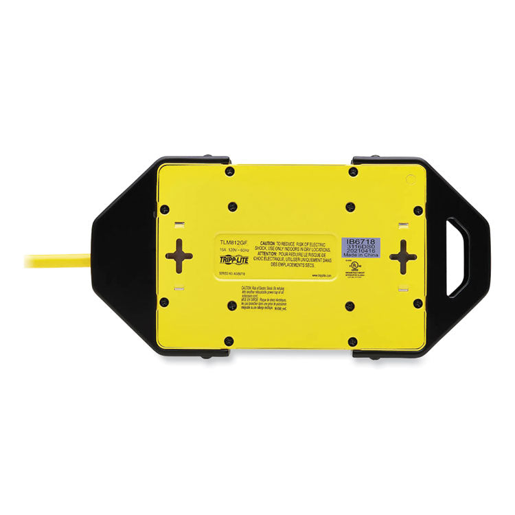 Power It! Safety Power Strip with GFCI Plug, 8 Outlets, 12 ft Cord, Yellow/Black 4