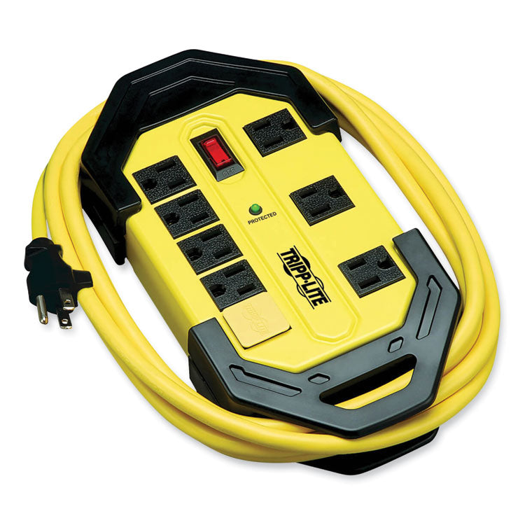 Protect It! Industrial Safety Surge Protector, 8 AC Outlets, 12 ft Cord, 1,500 J, Yellow/Black 1