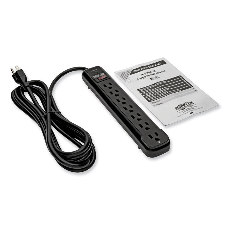 Protect It! Surge Protector, 7 AC Outlets, 12 ft Cord, 1,080 J, Black 7