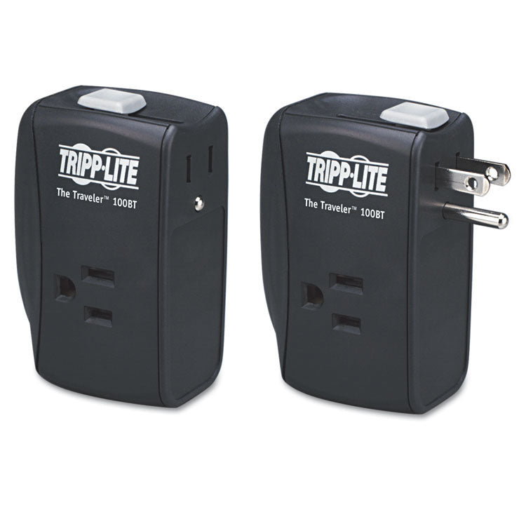 Protect It! Portable Surge Protector, 2 AC Outlets, 1,050 J, Black 1