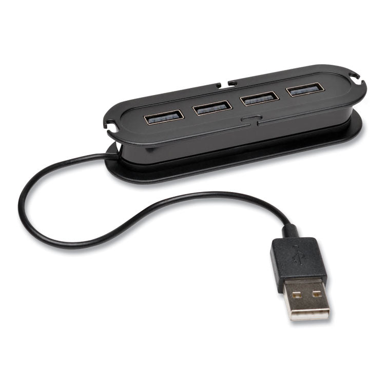 Usb 2.0 Ultra-Mini Compact Hub With Power Adapter, 4 Ports, Black 1