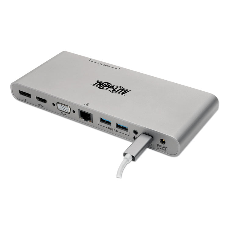 Usb Type-C Docking Station, 3.5mm/displayport/hdmi/rj45/thunderbolt 3/usb A/usb C/vga, Silver 1