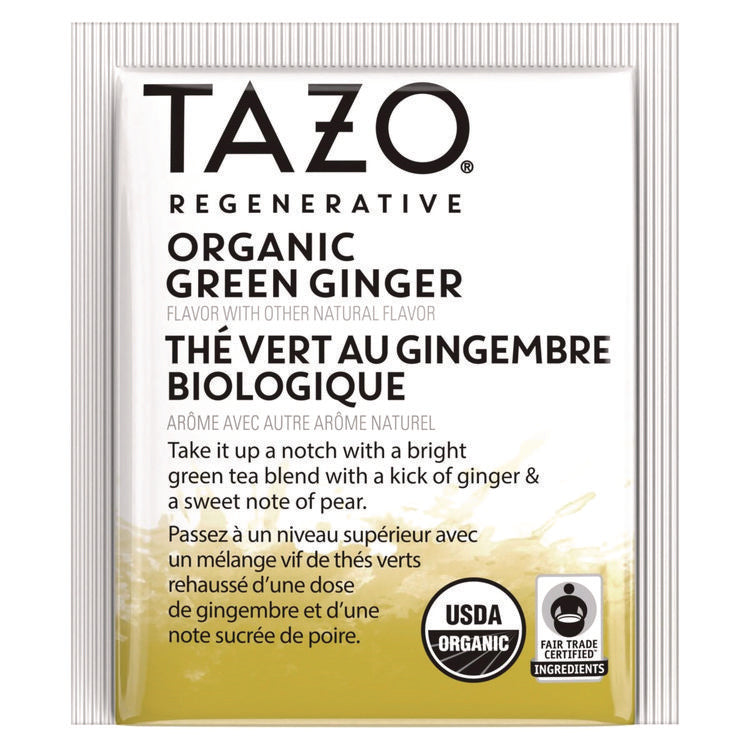 Tea Bags, Organic Green Ginger, 16/Box, 6 Boxes/Carton 2