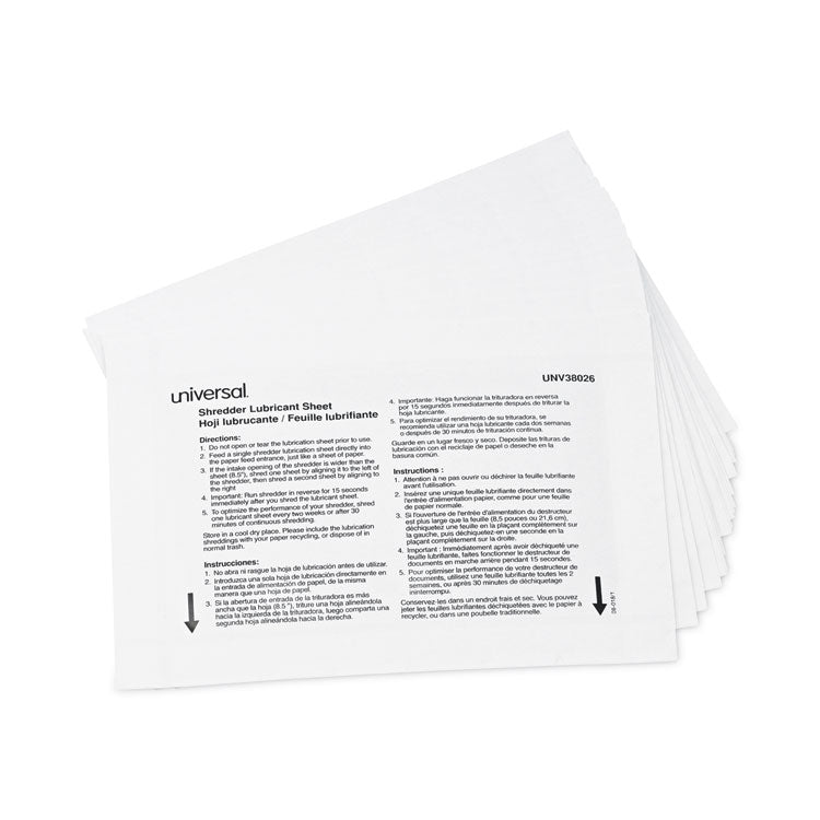 Shredder Lubricant Sheets, 8.4 x 5.9, 24 Sheets/Pack 1