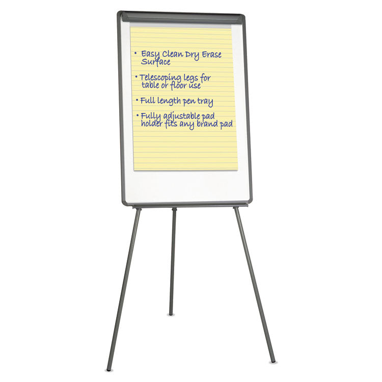 Dry Erase Board with Tripod Easel, 29 x 41, White Surface, Black Frame 1