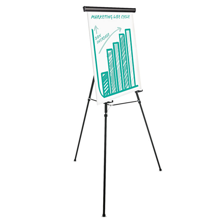 Heavy-Duty Adjustable Presentation Easel, 69" Maximum Height, Metal, Black 1