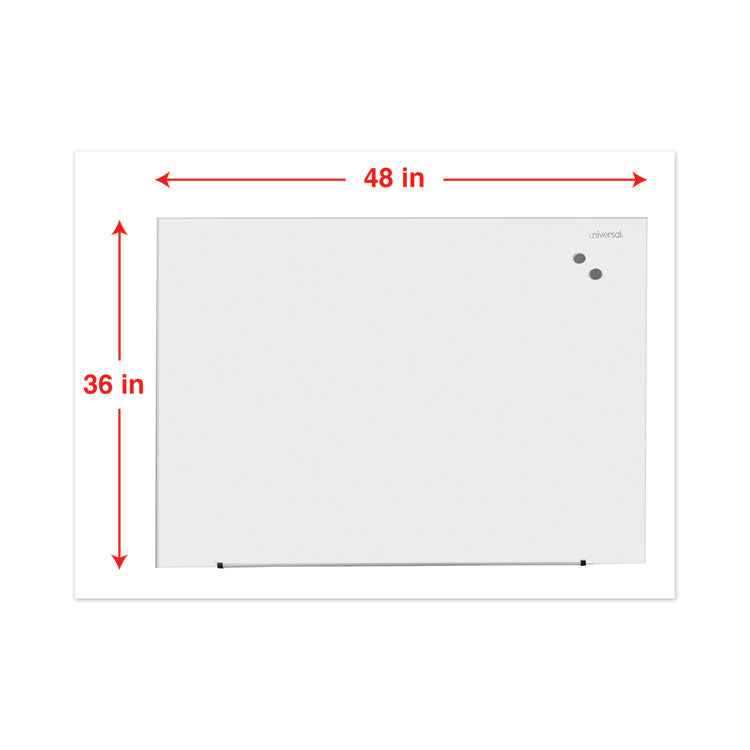 Frameless Magnetic Glass Marker Board, 48 x 36, White Surface 2