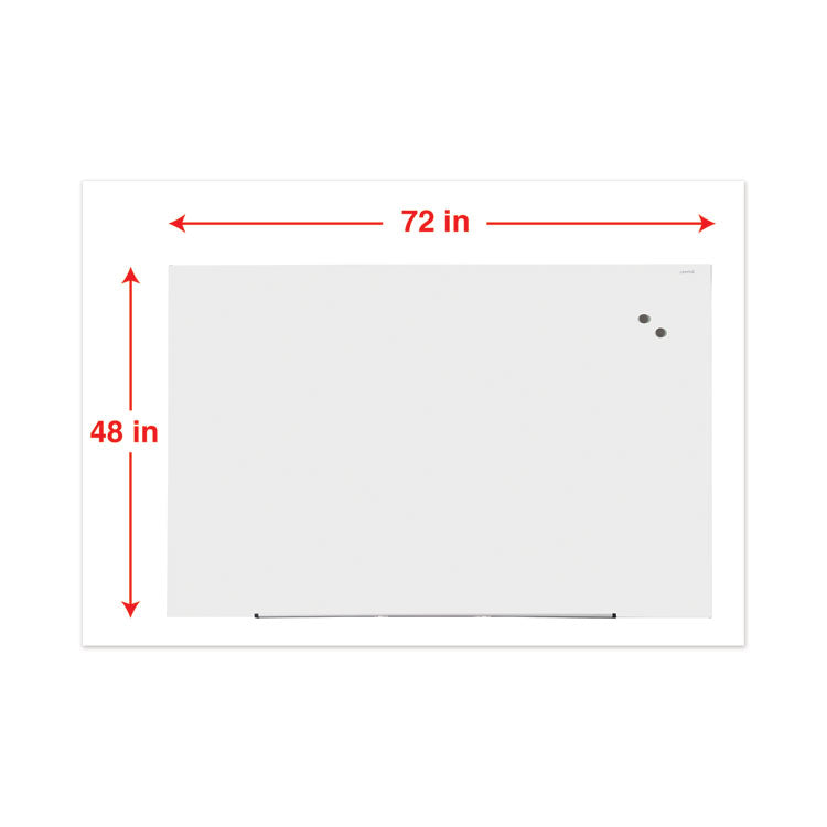 Frameless Magnetic Glass Marker Board, 72 x 48, White Surface 2