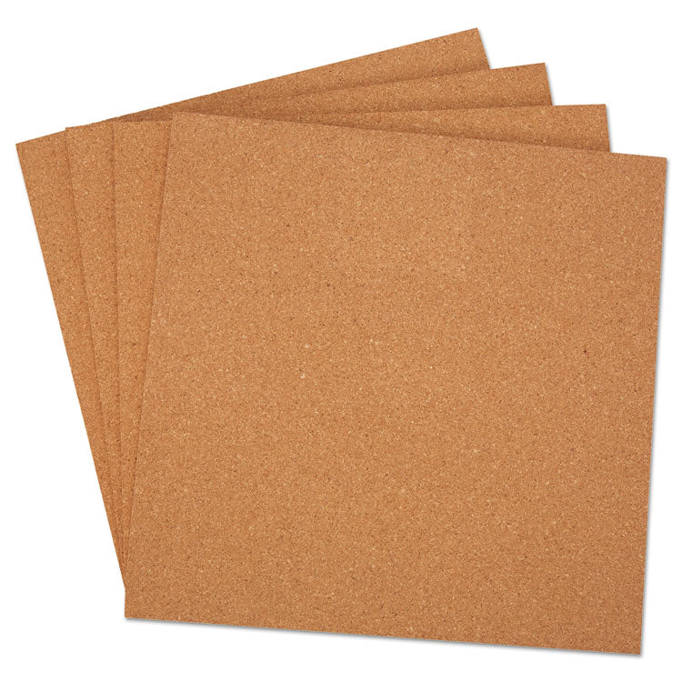 Cork Tile Panels, 12 x 12, Brown Surface, 4/Pack 2