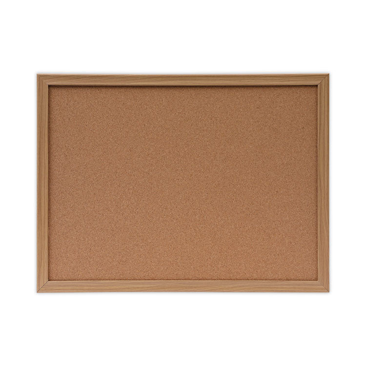 Cork Board with Oak Style Frame, 24 x 18, Tan Surface 1