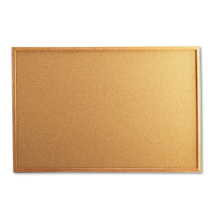 Cork Board with Oak Style Frame, 36 x 24, Tan Surface 1