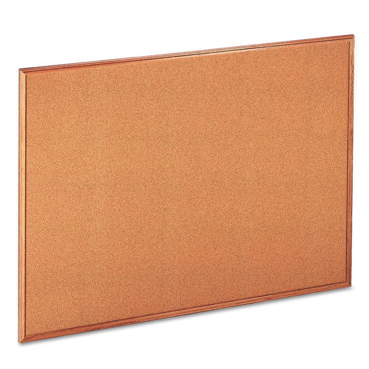 Cork Board with Oak Style Frame, 48 x 36, Tan Surface 1