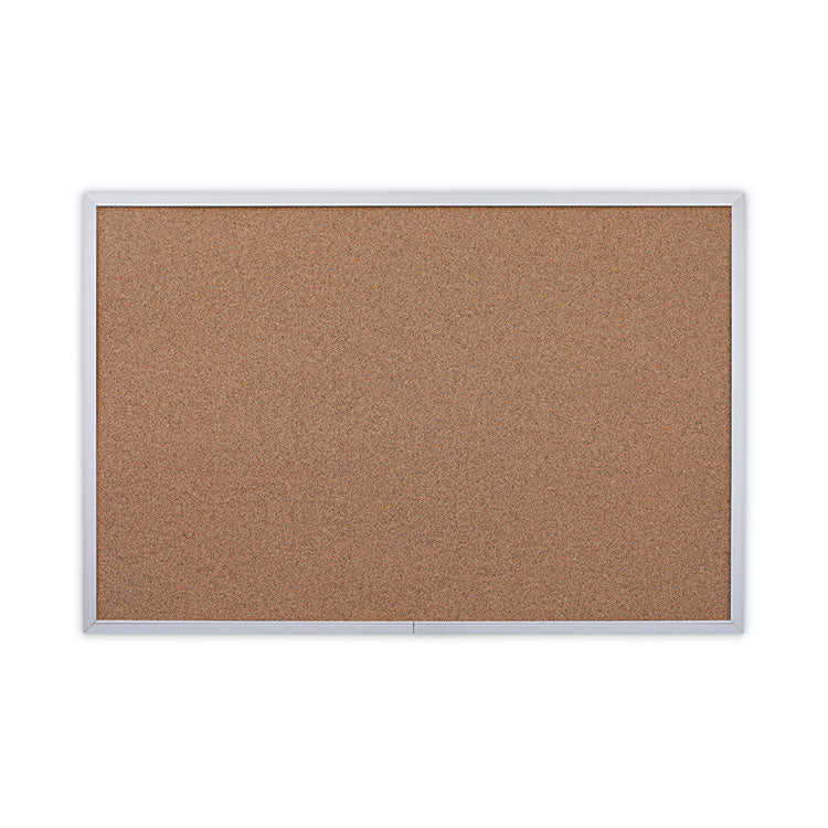 Cork Bulletin Board, 36 x 24, Tan Surface, Aluminum Frame 1