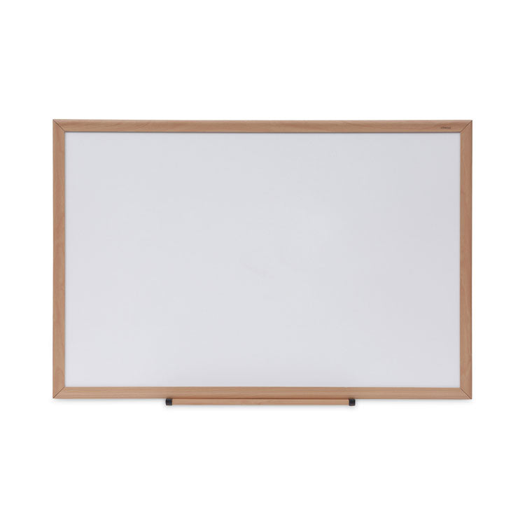 Deluxe Melamine Dry Erase Board, 36 x 24, Melamine White Surface, Oak Fiberboard Frame 1