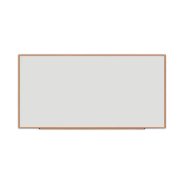 Deluxe Melamine Dry Erase Board, 96 x 48, Melamine White Surface, Oak Fiberboard Frame 1