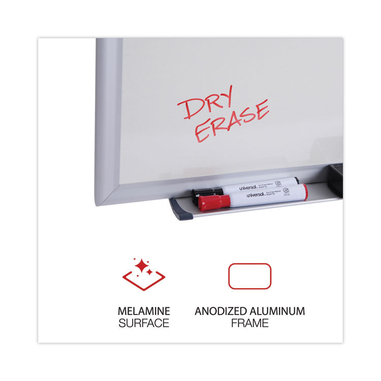 Deluxe Melamine Dry Erase Board, 60 x 36, Melamine White Surface, Silver Anodized Aluminum Frame 2