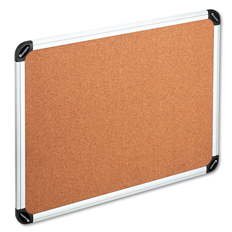 Cork Board with Aluminum Frame, 48 x 36, Tan Surface, Silver Frame 1