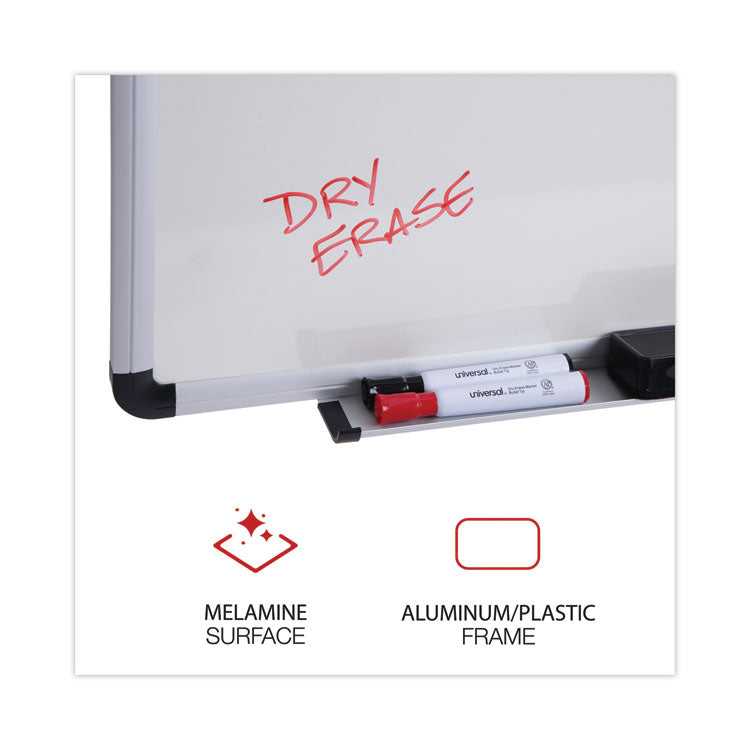 Modern Melamine Dry Erase Board with Aluminum Frame, 48 x 36, White Surface 2